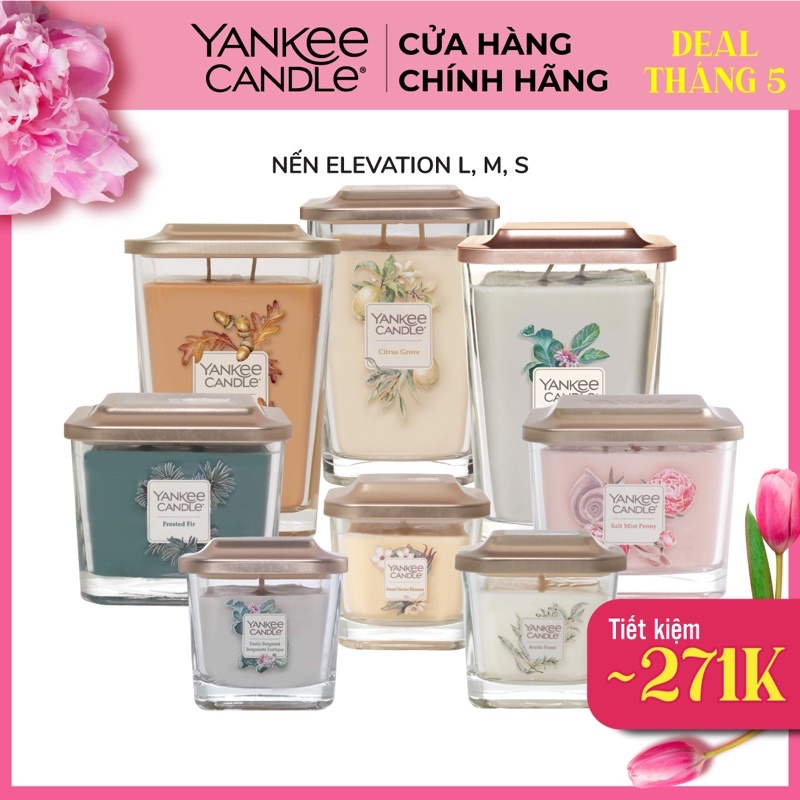 Nến thơm Sáp đậu nành Elevation Yankee Candle (tùy chọn size &amp; mùi hương)