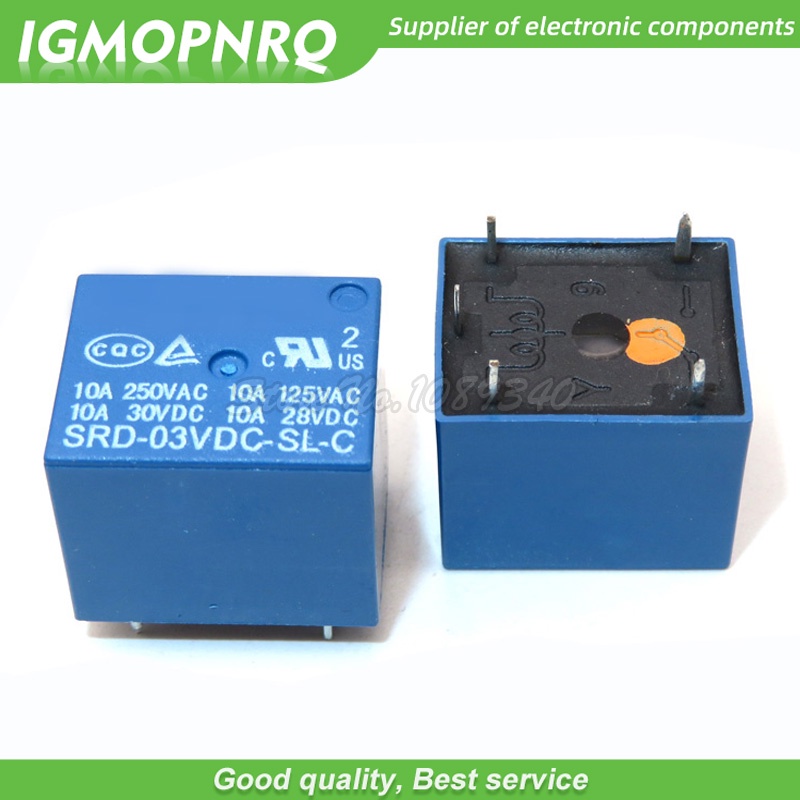 Bộ 5 Rơ Le SRD-03 05 06 09 24 12VDC-SL-C 5PINS 3V 5V 6V 9V 24V 12V Chất Lượng Cao