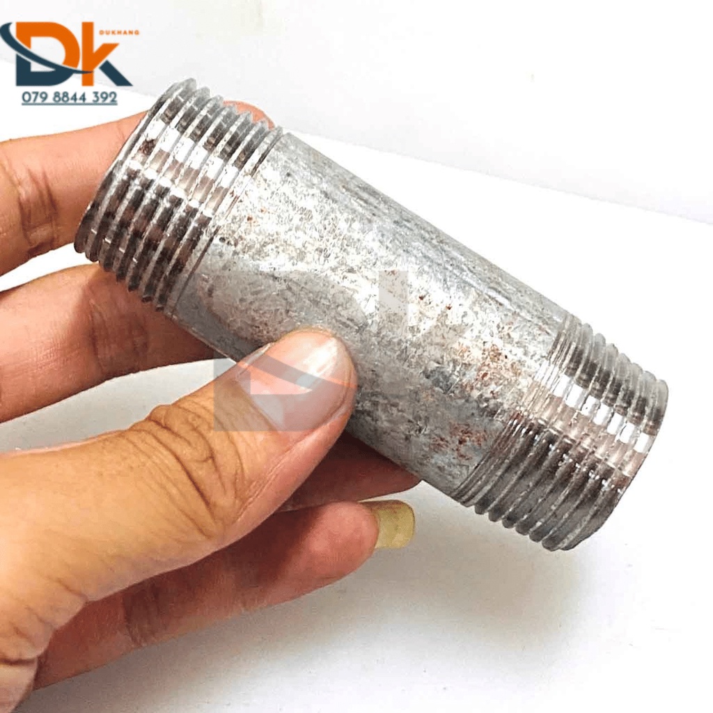 Ống ren 2 đầu sắt kẽm  dai  100mm