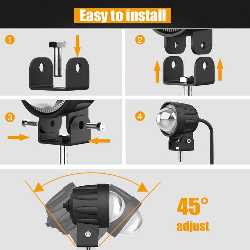 Bộ 2 Đèn LED Sương Mù DRL 60W 6000K Chuyên Dụng Cho Xe Mô Tô