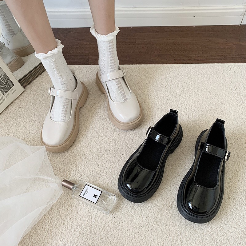 Giày nữ, Giày mary da bóng quai cài ngang xinh xẻo dễ phối đồ