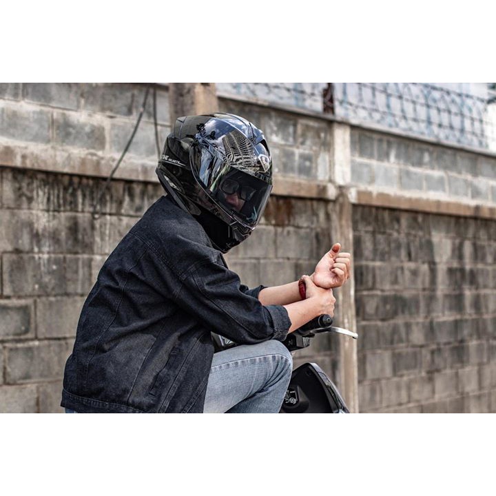 Mũ fullface yohe 977 đen bóng