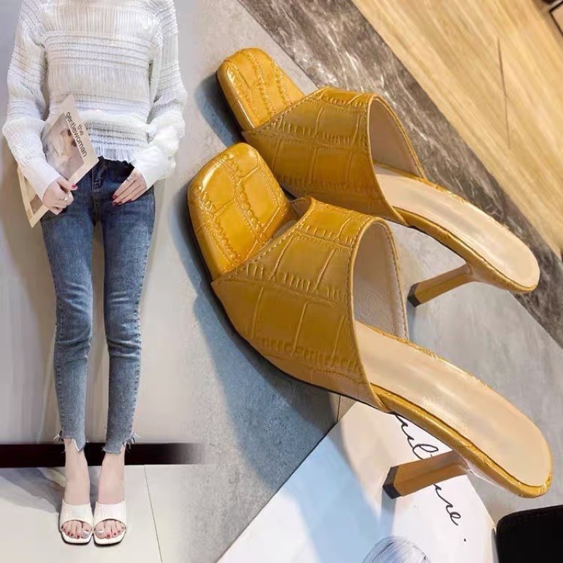 Guốc cao gót da rắn 7,5cm BIG SIZE 35-43