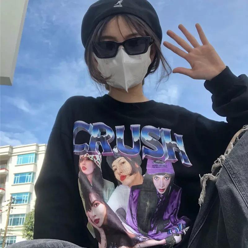 NRVP Áo Thun Nữ Dài Tay Cổ Tròn Thời Trang Hàn