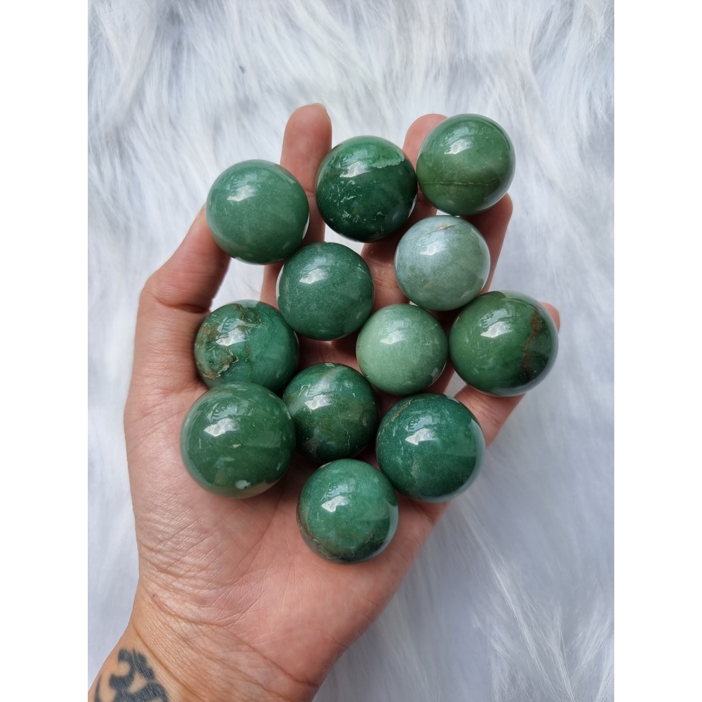 Cầu đá Green Aventurine mini làm Grid, thanh tẩy Tarot, Reiki, thiền định, phong thủy