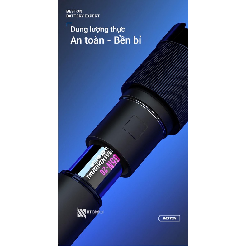 Pin Sạc 18650 Beston Dung Lượng Cao (Đầu nhọn, đầu bằng) cho pin xe điện, máy khoan, nguồn dự phòng