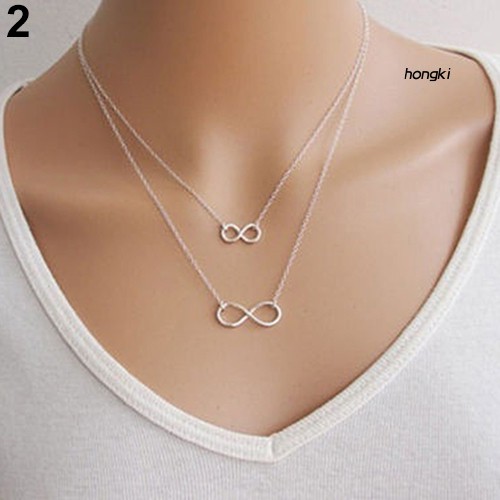 INFINITY vòng cổ Hợp Kim Mặt Hình Số 8 Thời Trang Dành Cho Nữ