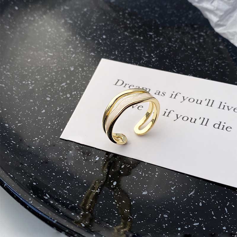 Nhẫn Hai Lớp Phong Cách Harajuku hip hop Thời Trang Cao Cấp