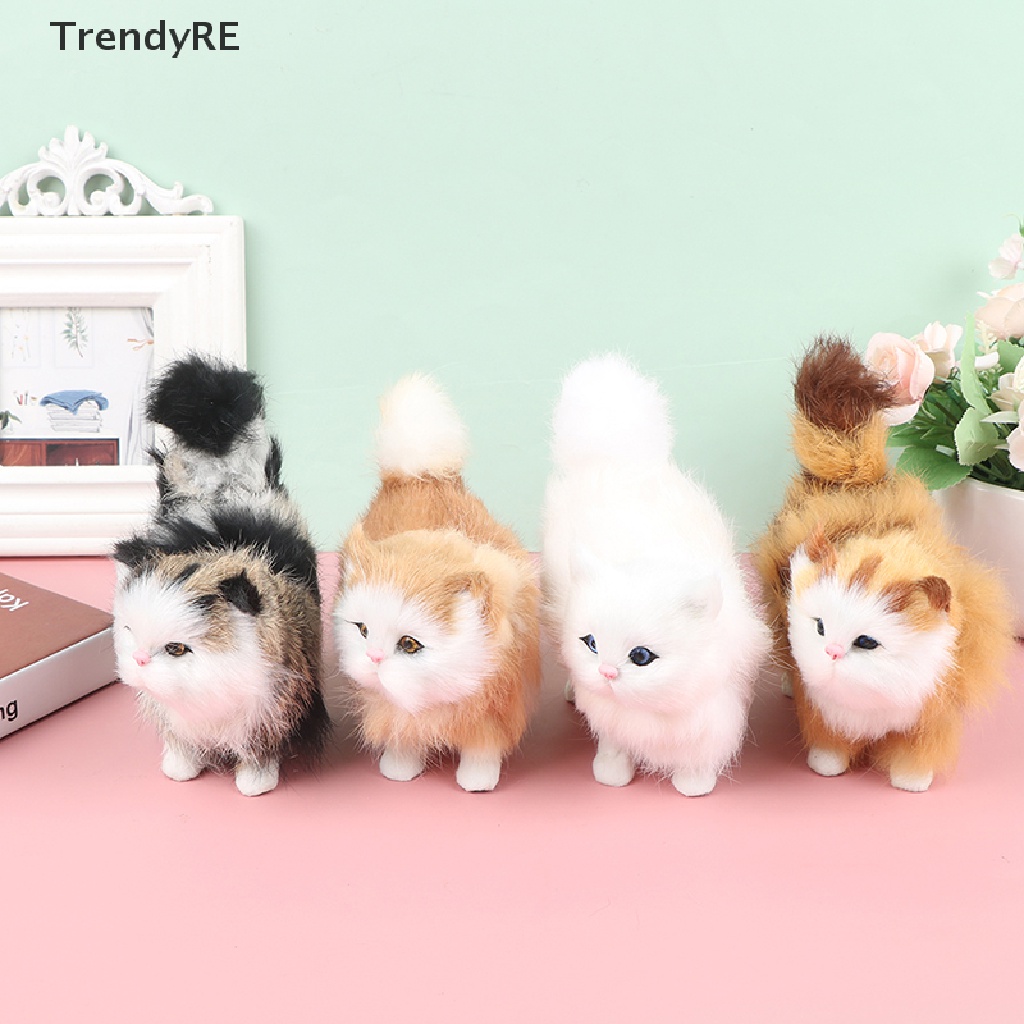 Trendy Rabbit hair Plush Cat Toys Kids Plush Stuffed Cat Doll Baby Toy Gift home Decor RE