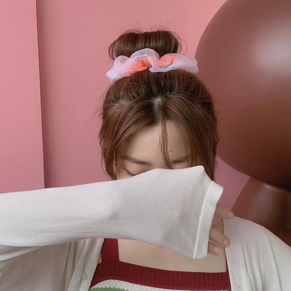 Dây cột tóc satin màu trơn xinh xắn dành cho nữ d061706