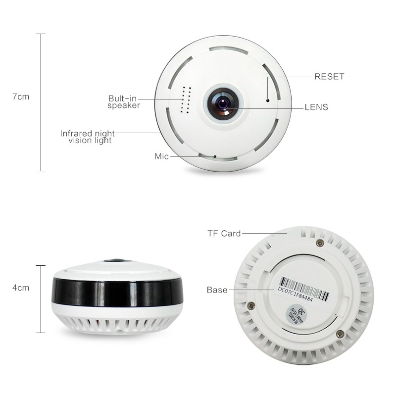 ✔✔ 360 Degree Home Security IP Camera 960P Smart Panorama IPC P2P Wireless Fisheye Lens CCTV Wifi Camera Baby Monitor 【Yuee】