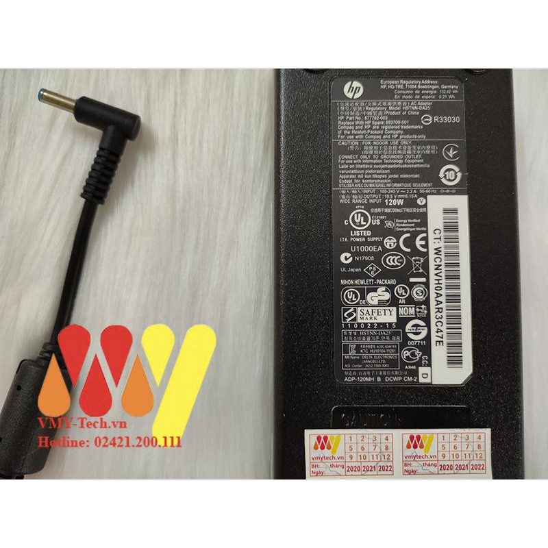 Sạc Laptop HP ENVY CHÂN KIM NHỎ 19.5A - 6.15A HÀNG CAO CẤP CHÍNH HÃNG