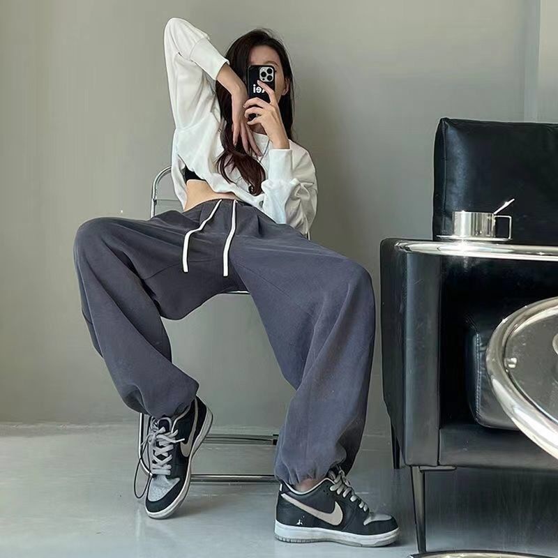 Quần Thể Thao Ống Rộng Phong Cách Đường Phố Mỹ Hàng Mới Dành Cho Bạn Nữ