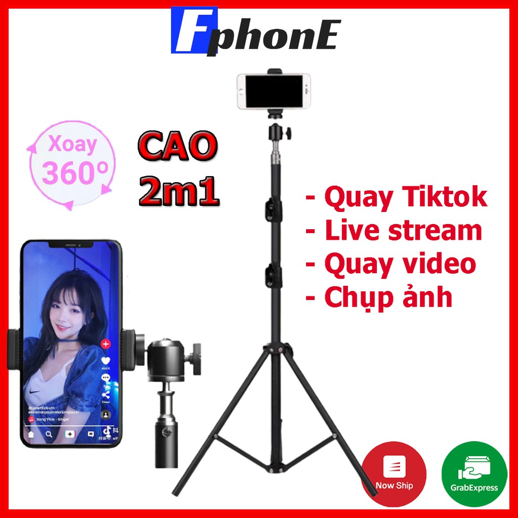 Gậy chụp hình, giá đỡ điện thoại live stream TikTok, Tripod 3 chân gậy chụp ảnh quay tiktok Fphone | WebRaoVat - webraovat.net.vn