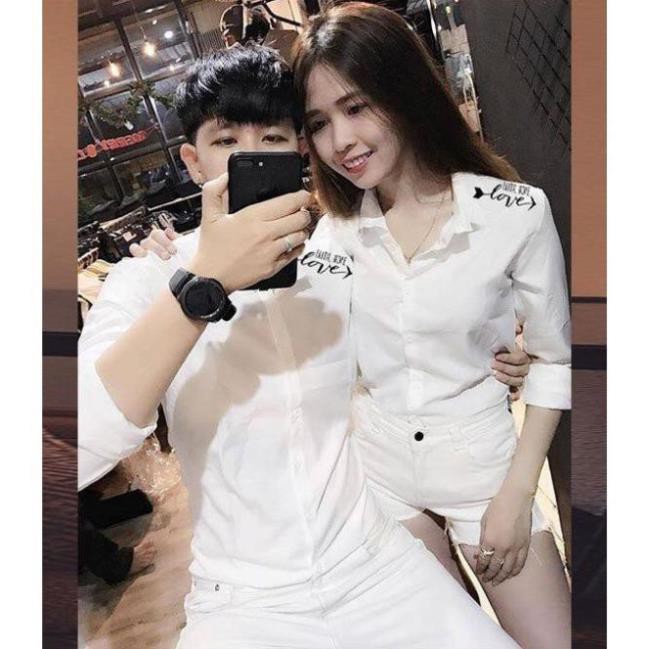 ÁO SƠ MI ĐÔI - SƠ MI NAM NỮ MẶC LÀM ÁO ĐÔI