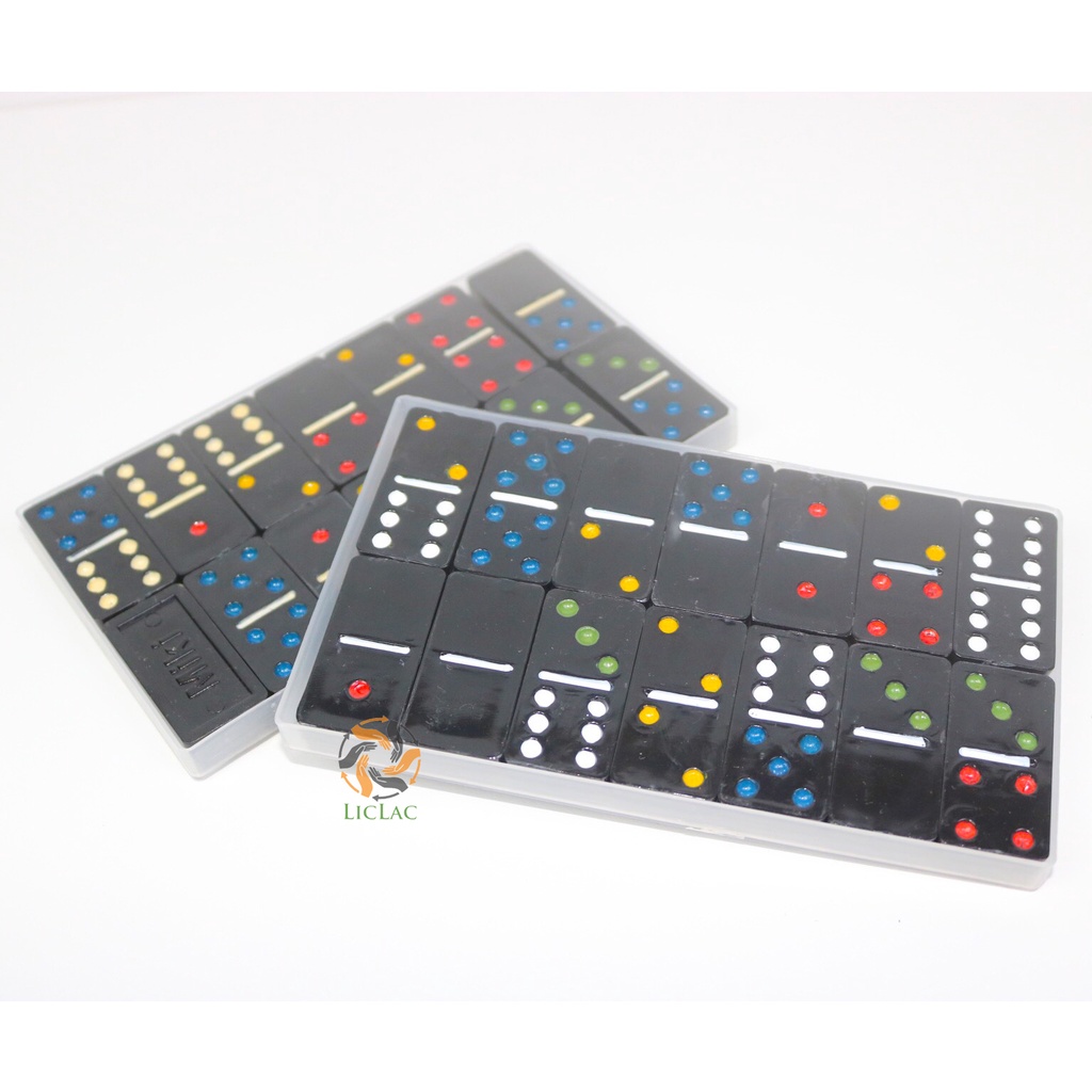 Bộ đồ chơi Cờ Domino 28 quân màu đen chất liệu nhựa quân cờ được làm tỉ mỉ an toàn, Board game - LICLAC