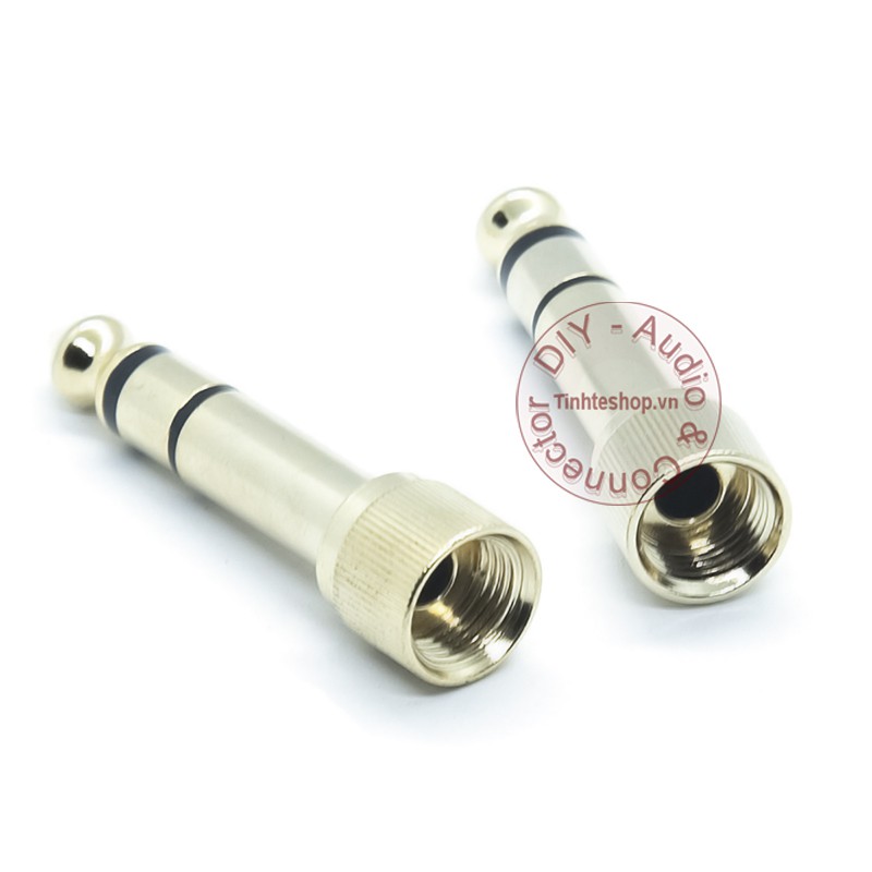 Đầu chuyển 6.5 ra 3.5 vặn ren cho headphone DJ gold 24K