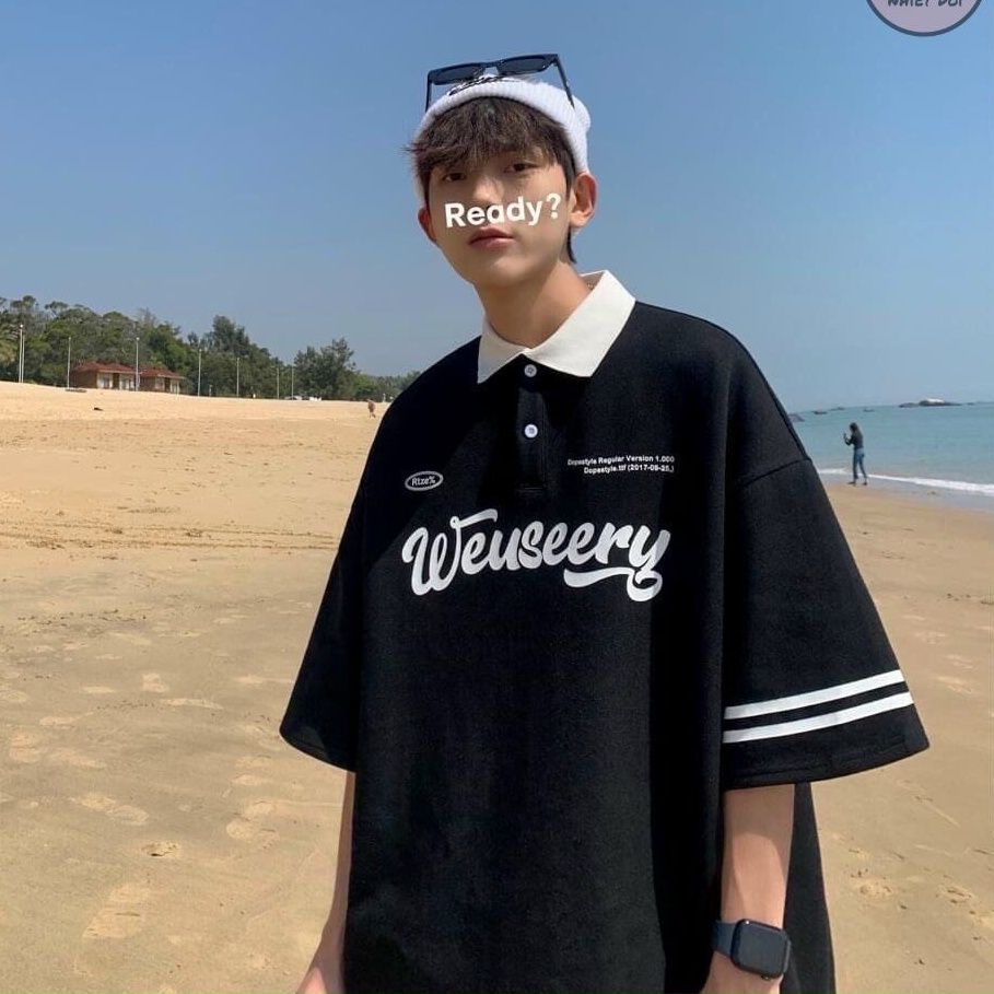 Áo Thun Polo Form Rộng Tay Lỡ Unisex Nam Nữ WEUSEERY Siêu Đẹp Camshop
