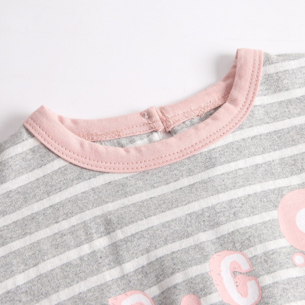 Áo Liền Quần Sanlutoz Họa Tiết Kẻ Sọc Tay Dài Cho Em Bé