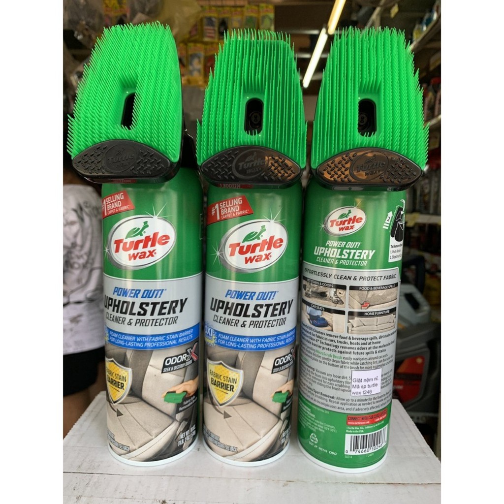 Chai Xịt Giặt Nệm Khử Mùi, Diệt Khuẩn Trên Chất Liệu Da và Nỉ Turtle wax 510g