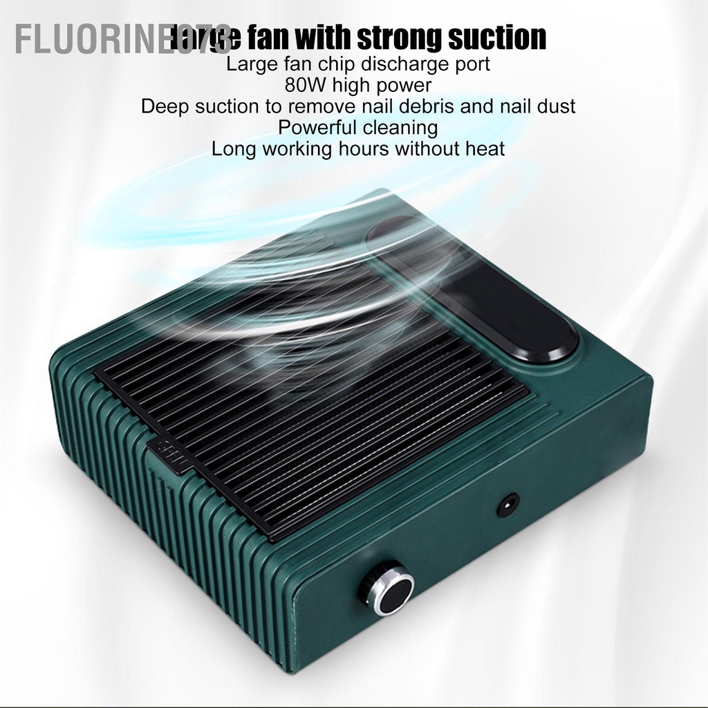 Máy hút bụi móng tay 80W Tốc độ mạnh mẽ có thể điều chỉnh nhiệt tản Cắm điện 100‑240V