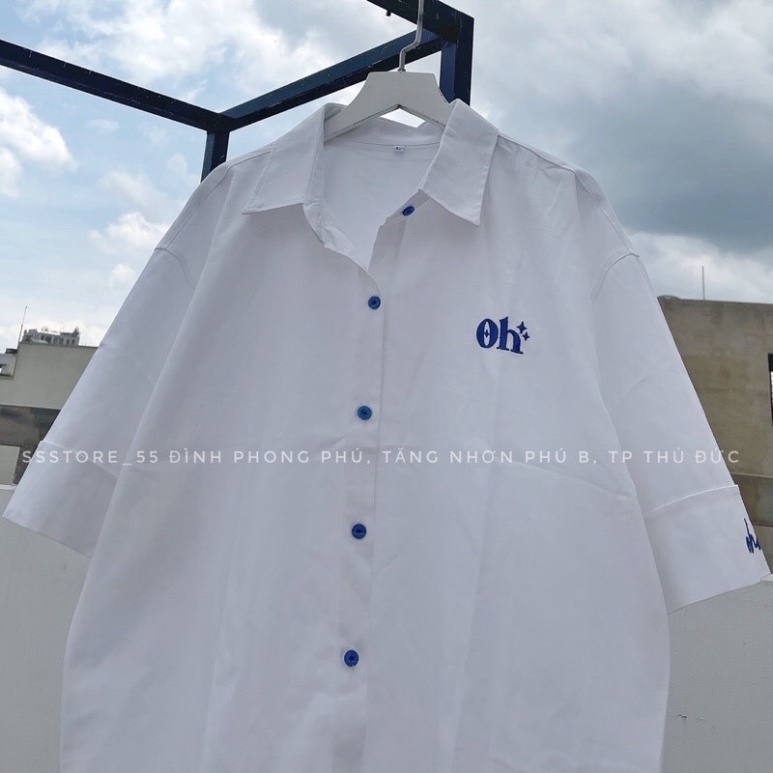 Áo sơ mi trắng Oh siêu hot dáng rộng xuông đẹp hot trend 2022