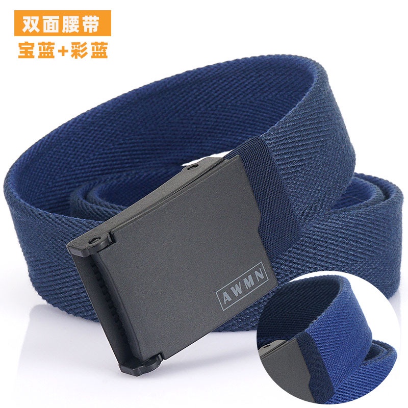 Thắt Lưng Nylon Khóa Nhựa Hai Mặt Không Có Kim Loại Màu Sắc Dành Cho Nam Nữ