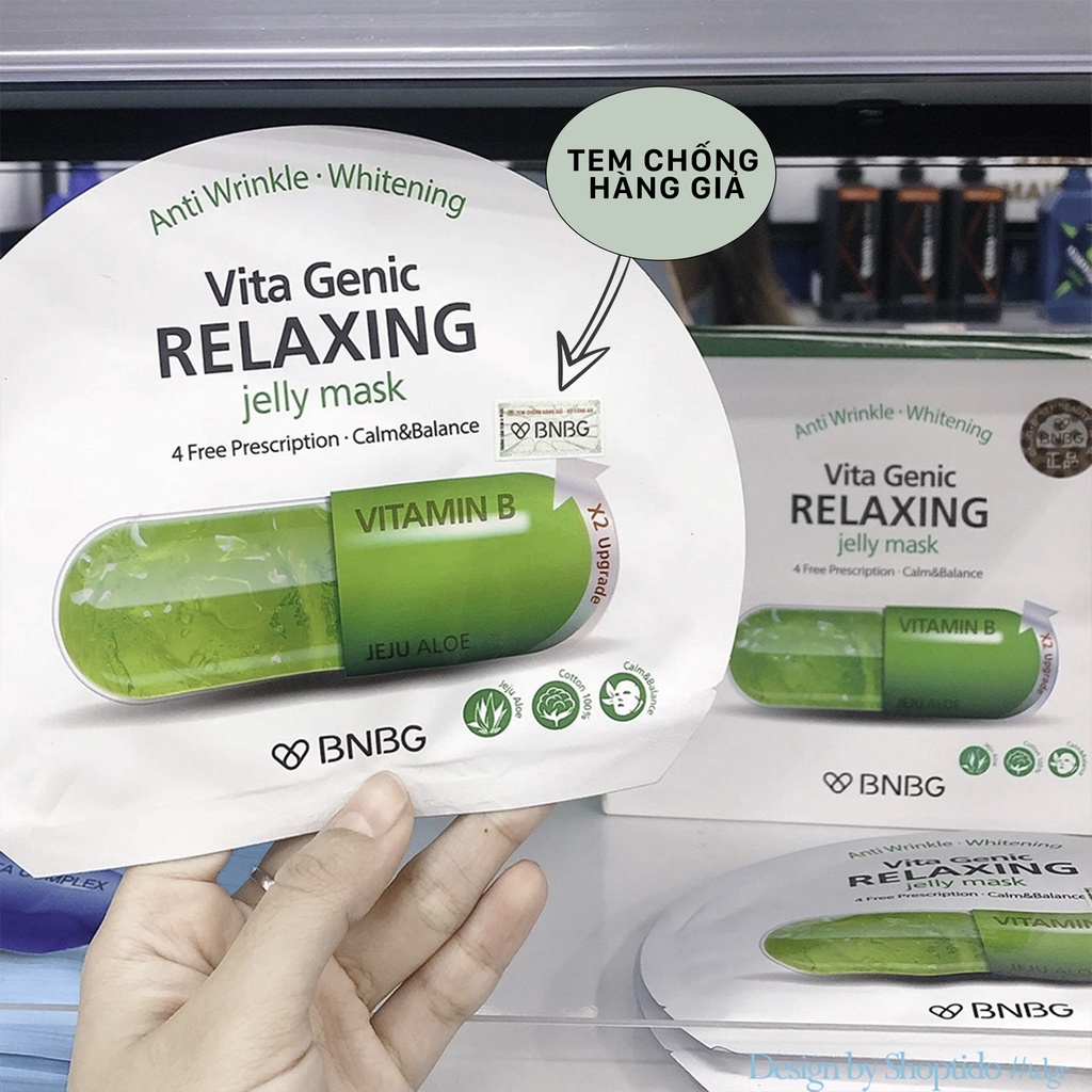 Combo 10 Mặt nạ BNBG thư giãn, phục hồi da Vita Genic Relaxing Jelly Mask 30ml NPP Tido88