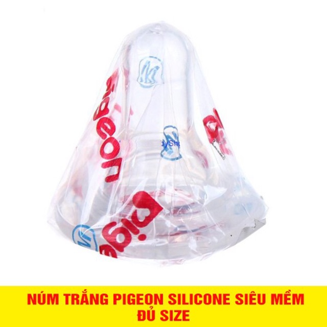 Núm vú silicone siêu mềm pigeon size S,M,L