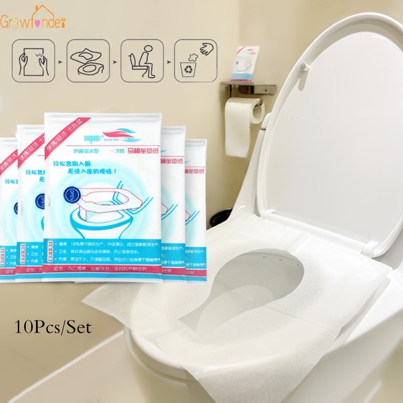 Bộ 10 Vỏ Bọc Ghế Ngồi Bồn Cầu Nhà Vệ Sinh Chống Mòn Dùng Một Lần Tiện Lợi