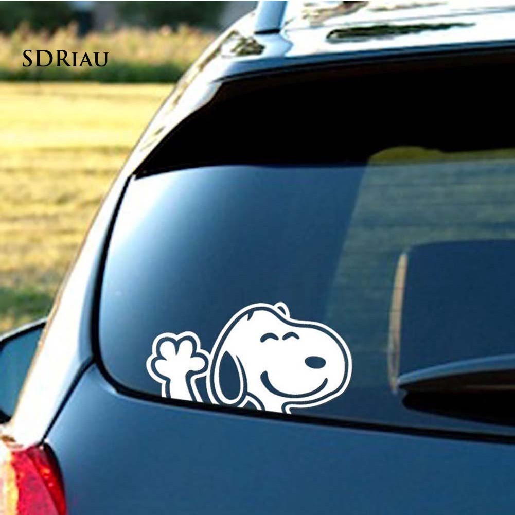 Đề can hình chó Snoopy hoạt hình đơn giản đáng yêu trang trí thân &amp; cửa sổ xe hơi