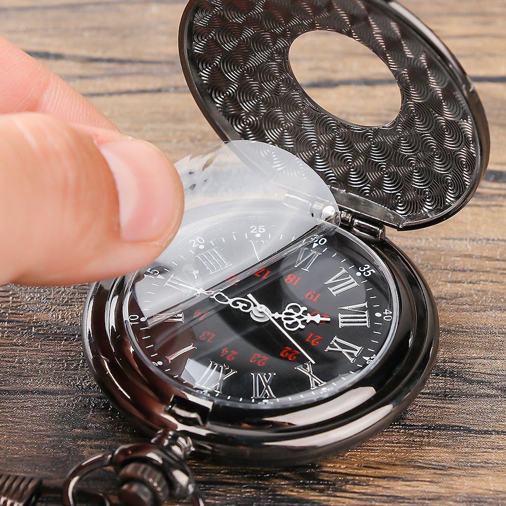 KENT1 Đồng Hồ Quả Quýt Unisex Mặt Số La Mã Màu Đen Phong Cách Vintage