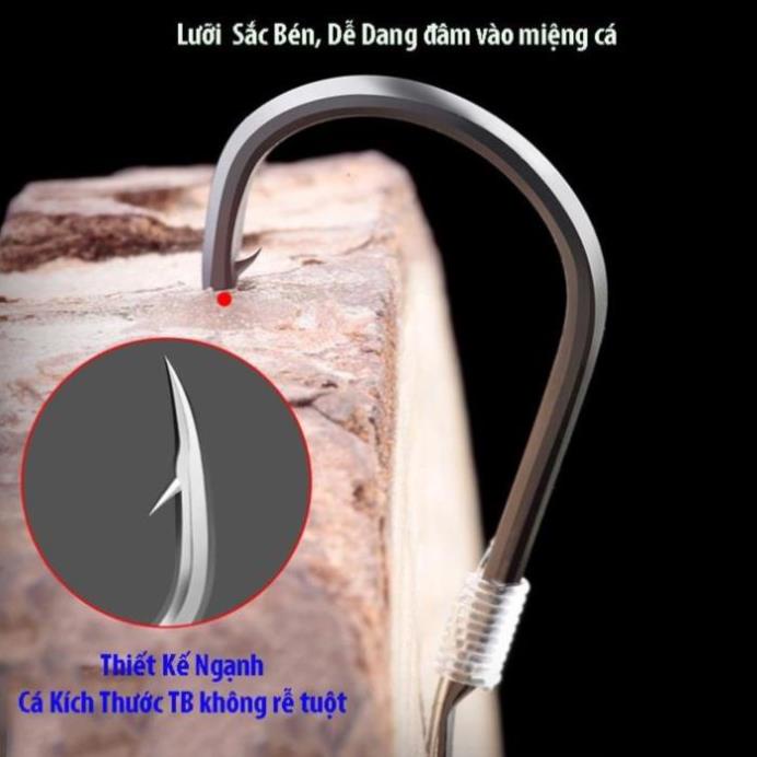 Lưỡi Câu Cá Lưỡi Câu Đôi Buộc Sẵn Lưỡi Câu Siêu Bén Chuyên Câu Đài LC2-A đồ câu FISHING_HD