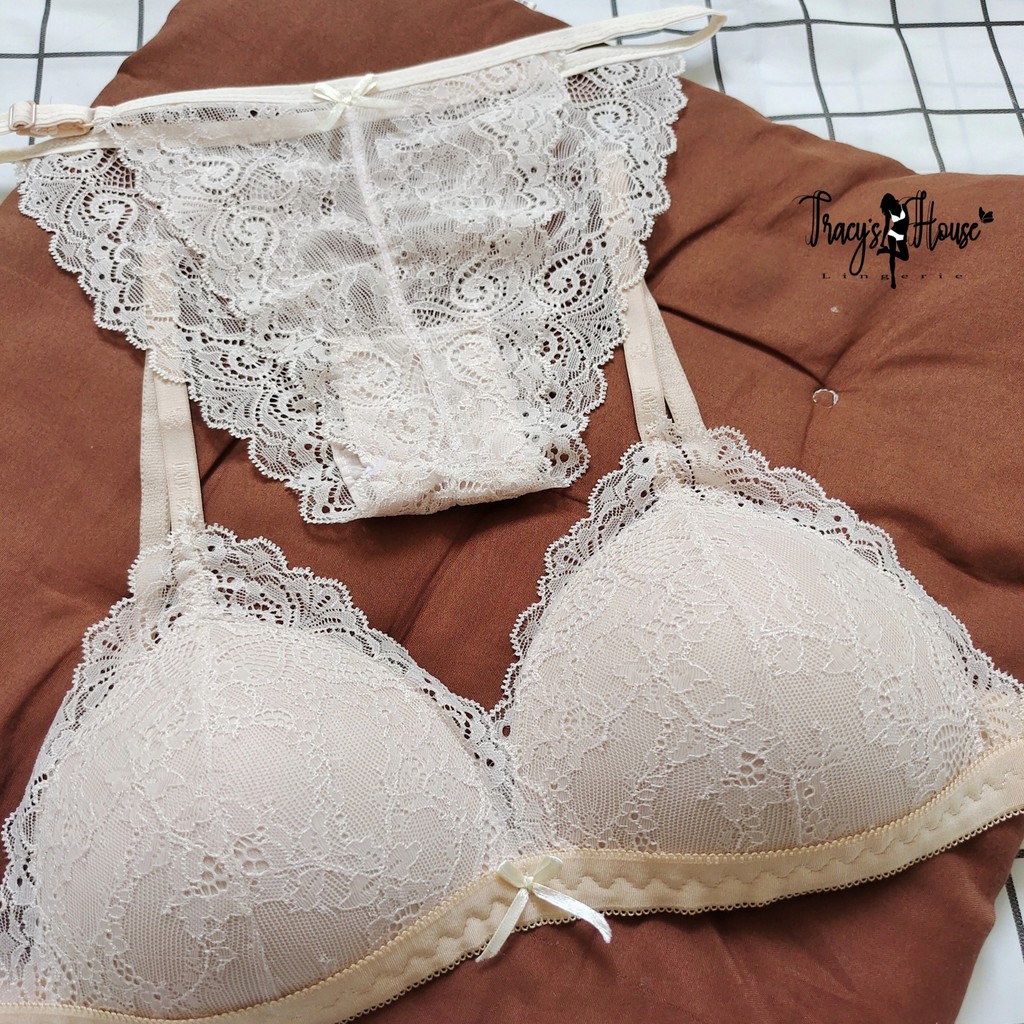 Set Bra - Bralette ren sexy không gọng, mút mỏng - Màu be - NY09 | BigBuy360 - bigbuy360.vn