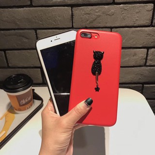 Ốp lưng dẻo mèo mặt lưng giả da - Iphone 6, 6plus, 7, 7plus, 8, 8plus, X