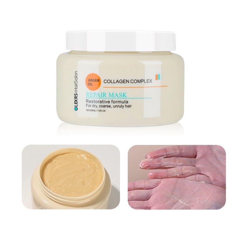Cặp Dầu Gội Xả Olexrs Argan Oil Collagen Hair Salon Cao Cấp 960ML Phục Hồi Tóc Khô Hư Tổn Giảm Gẫy Rụng