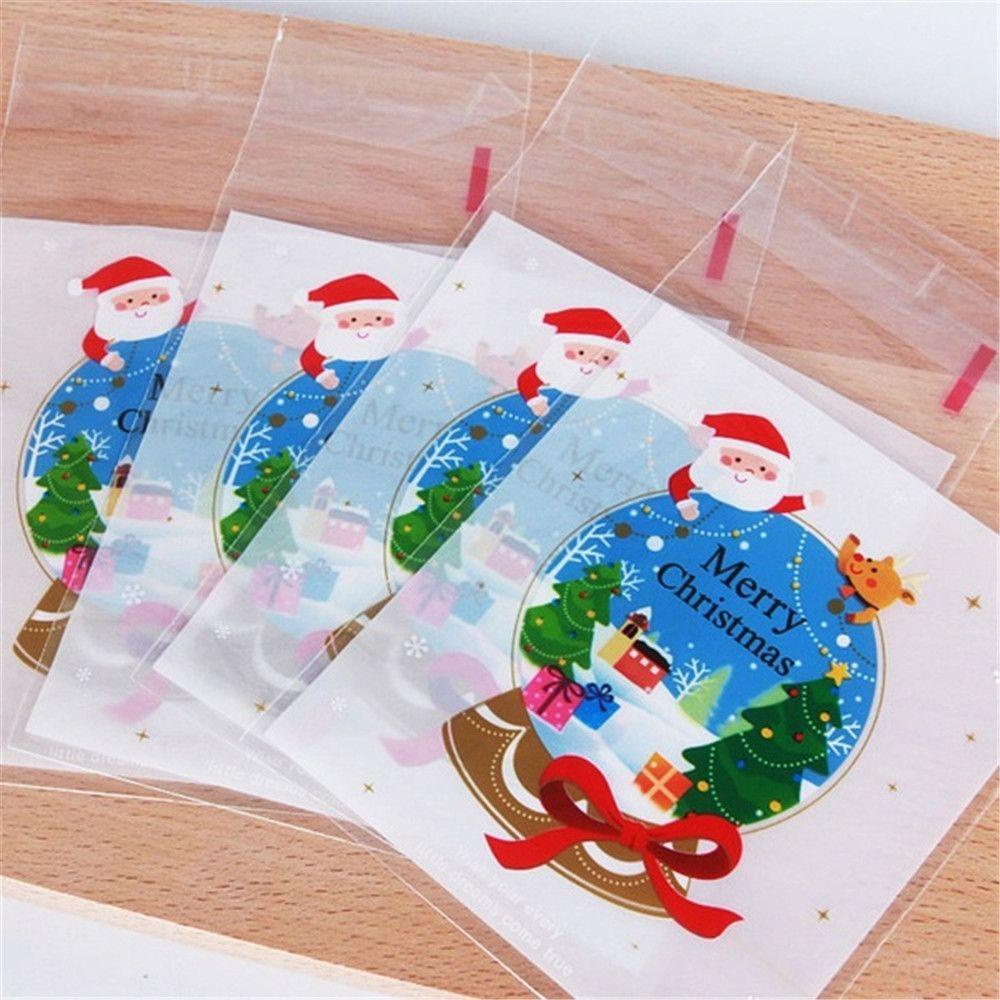 Set 100 Túi Đựng Bánh Quy Chủ Đề Giáng Sinh Dễ Thương