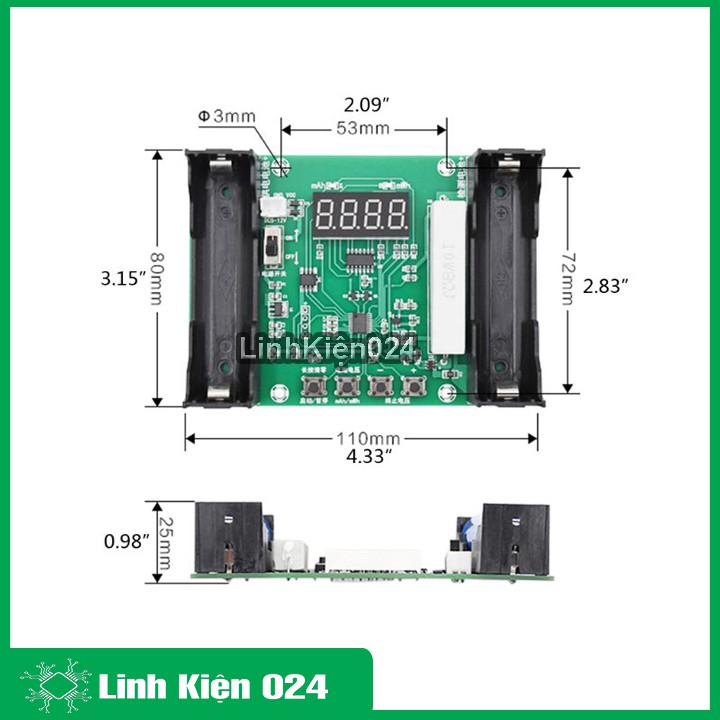 Mạch kiểm tra dung lượng thực pin 18650 XH-M240
