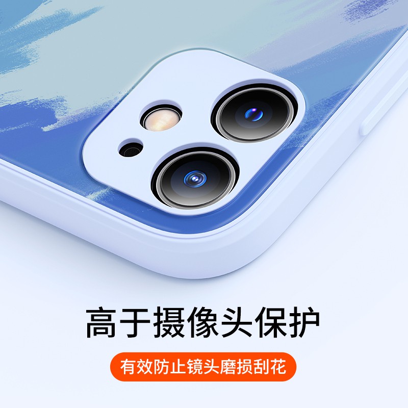 Ốp điện thoại mặt kính họa tiết tranh sơn dầu đẹp mắt thích hợp cho iPhone 7 8 Plus 12 11 Pro X Xs Max