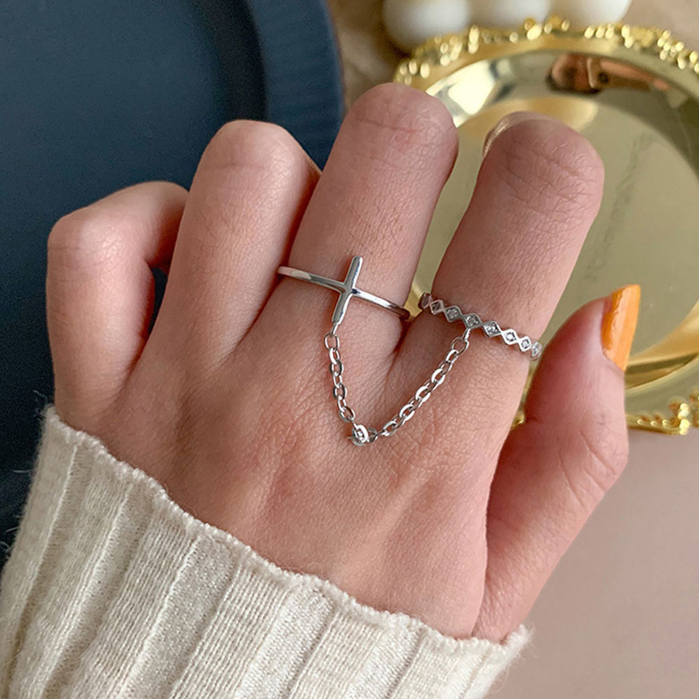Nhẫn Nữ Thiết Kế Kiểu Sáng Tạo 2 Trong 1 Yanqueens Đồ trang sức Quà tặng