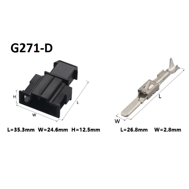 G271-Giắc cắm còi xe hơi 2 lỗ  2.8mm