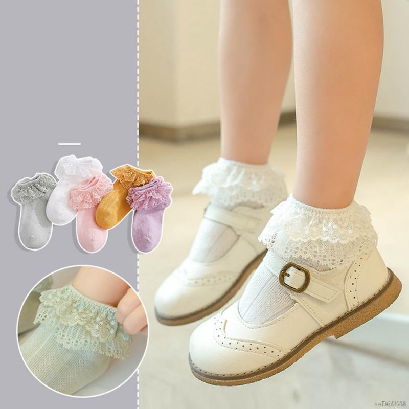 Vớ cotton thêu họa tiết dễ thương cho bé gái