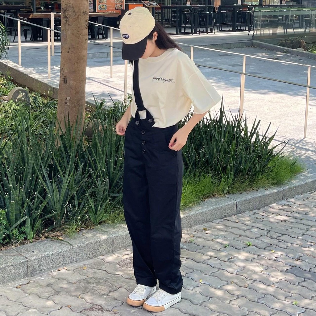 Quần Yếm Kaki Nữ BEE Yếm Quần Form Rộng Style Hàn Phong Cách Năng Động Lên Dáng Siêu Xinh (Ảnh Thật/ Có Sẵn)