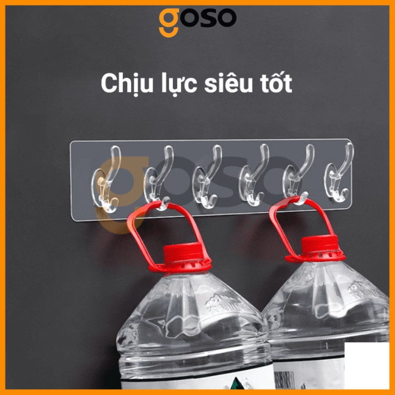 [GOSO] Móc Treo Quần Áo Dán Tường 6 Móc Chịu Lực Tốt