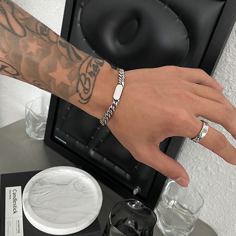 Vòng Tay Thép Titan Phong Cách hip-hop Thời Trang Cá Tính Cho Nam