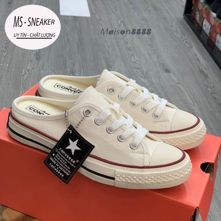 Giày sục nữ đế cao cv, giày đạp gót cv đen trắng cao cấp vip full size 36 đến 39/MS Sneaker