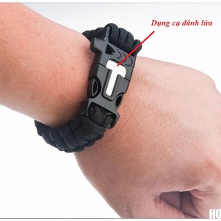 Vòng đeo tay sinh tồn (có chốt đánh lửa và còi)