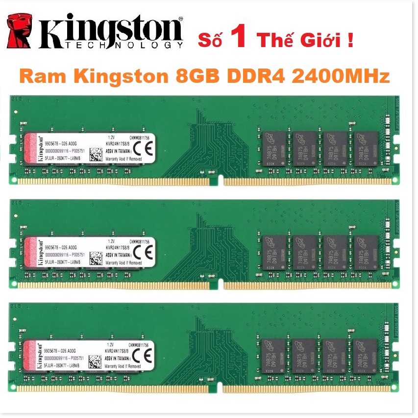 🆕 Ram Kingston 8GB DDR4 2400MHz PC Desktop - Bảo Hành 3 Năm 1 Đổi 1