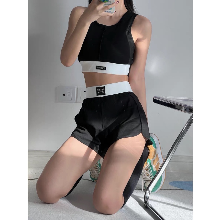 Bộ đồ tập đùi quần áo tập gym yoga thể thao nữ  thông thoán, co giãn, thoáng mát  hàng quảng chất loại đẹp OFELIAS