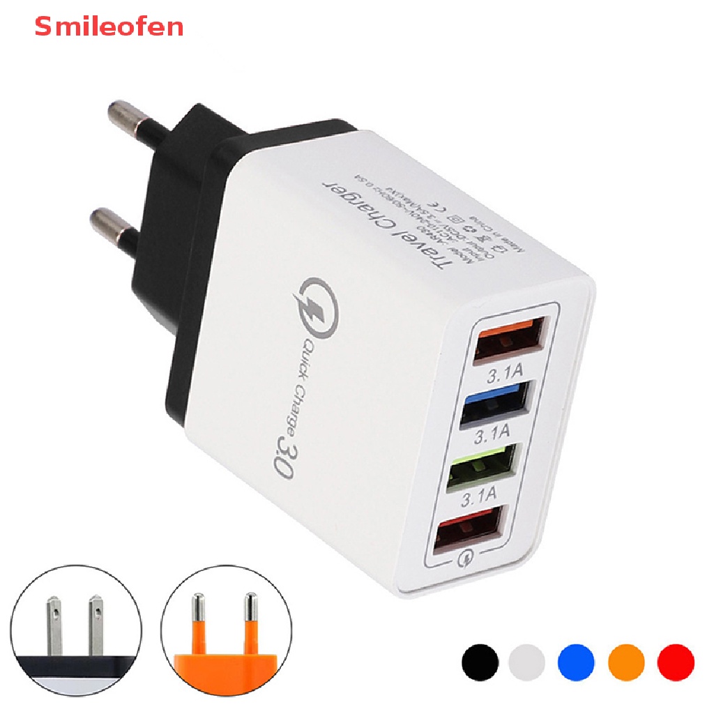 Củ Sạc Nhanh QC 3.0 USB Hub 4 Cổng Gắn Tường Mới